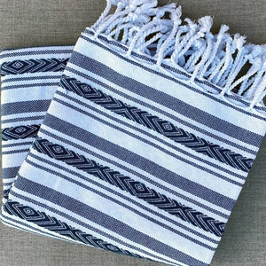 Batika hand-woven natural cotton Turkish Peshtemal towel for beach, pool, spa, bath and more image 6