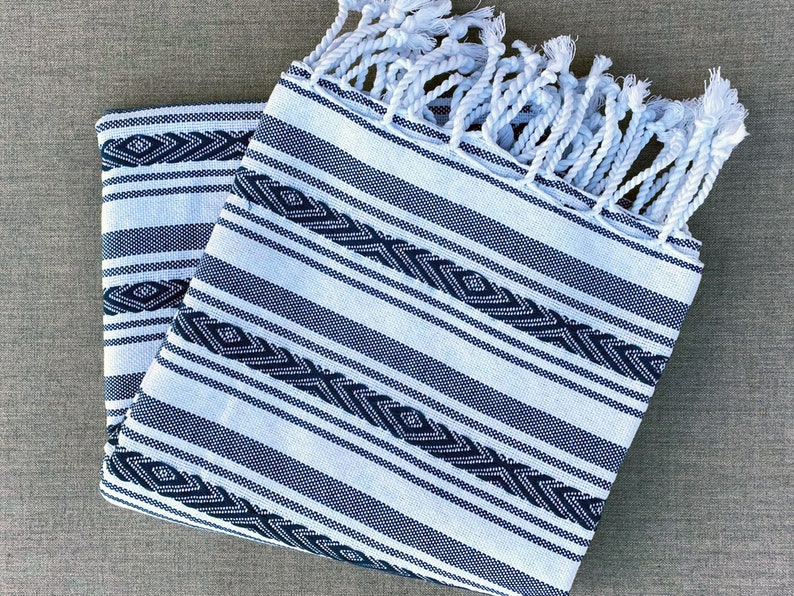 Batika hand-woven natural cotton Turkish Peshtemal towel for beach, pool, spa, bath and more image 6