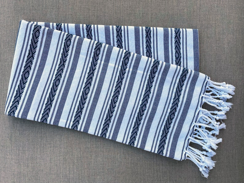 Batika hand-woven natural cotton Turkish Peshtemal towel for beach, pool, spa, bath and more image 5