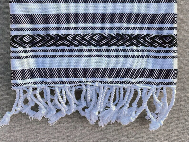 Batika hand-woven natural cotton Turkish Peshtemal towel for beach, pool, spa, bath and more image 8