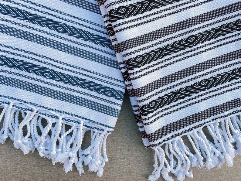 Batika hand-woven natural cotton Turkish Peshtemal towel for beach, pool, spa, bath and more image 1