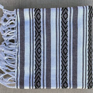 Batika hand-woven natural cotton Turkish Peshtemal towel for beach, pool, spa, bath and more Black