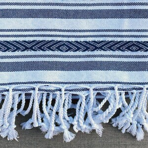 Batika hand-woven natural cotton Turkish Peshtemal towel for beach, pool, spa, bath and more image 4