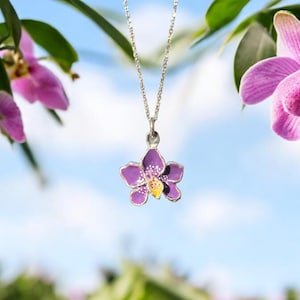 Orchid Pendant in Silver by GalinII Jewelry (Handmade)