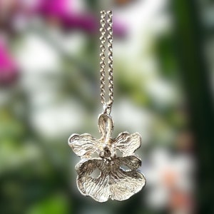 Orchid Pendant in Silver by GalinII Jewelry (Handmade)