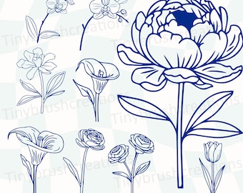 Floral SVG Cut Files: Flower SVG Bundle for Cricut (Digital Download)