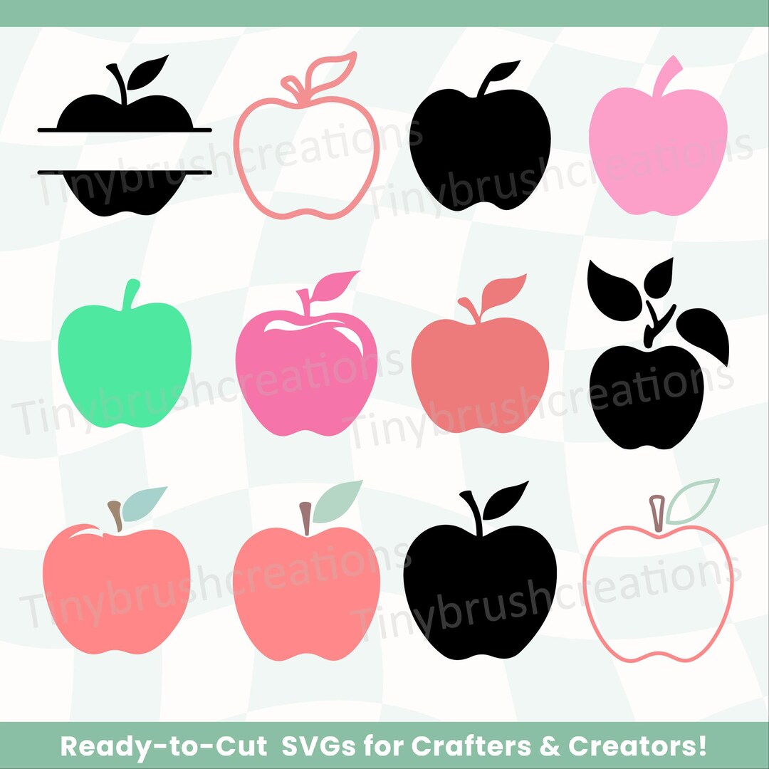 Apple SVG Bundle: Cut Files for Cricut & Silhouette (digital Download ...