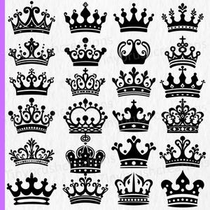 Crown SVG Bundle: Royal Tiara, King & Queen Clipart (Digital Download)