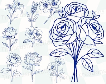 Floral SVG Cut Files: Flower SVG Bundle for Cricut (Digital Download)