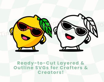 Kawaii Lemon SVG: Layered Cut Files for Cricut & Silhouette (Digital Download)