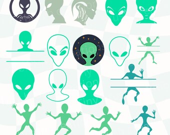 Alien SVG Bundle: UFO Designs, Cricut & Silhouette Cut Files (Digital Download