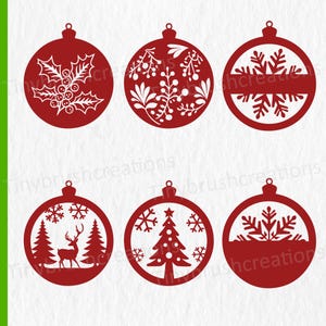 Christmas Ornament SVG Bundle: Cricut, Silhouette Cut Files (Digital Download)