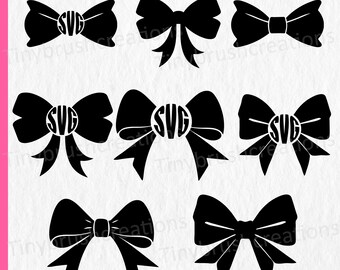 Bow Monogram SVG: Initial Letters Clipart, Cricut Cut File (Digital Download)