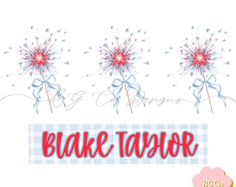 Red White & Blue Sparklers Trio PNG DIGITAL DOWNLOAD