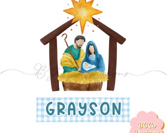 Blue Nativity PNG DIGITAL DOWNLOAD