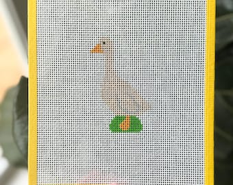 Porch Goose Needlepoint Canvas - 13 Mesh Canvas - Beginner Friendly Needlepoint Canvas