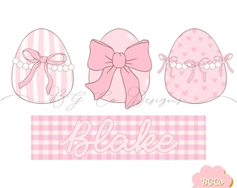 Easter Egg Bow Trio PNG DIGITAL DOWNLOAD