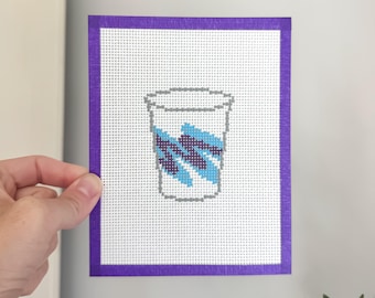 Retro Jazz Cup Needlepoint Canvas - 13 Mesh Canvas - Beginner Friendly Needlepoint Canvas