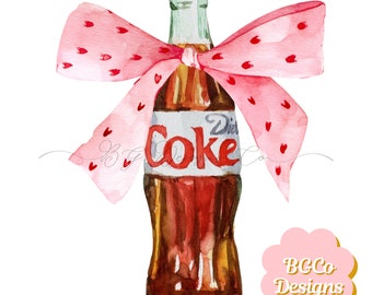 Watercolor Bow Diet Bottle | DIGITAL DOWNLOAD