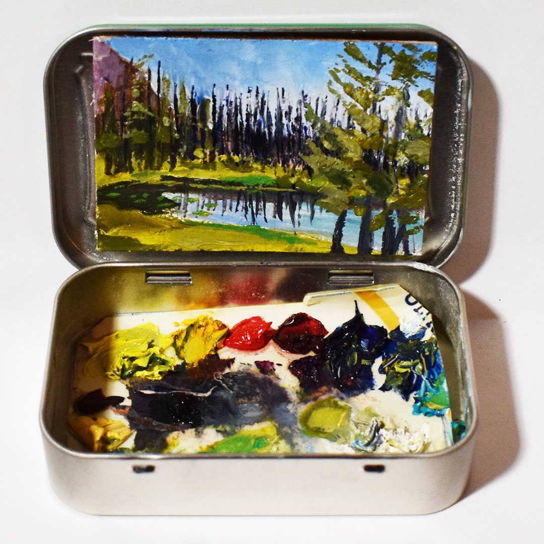 Uinta Wildfire Tiny Altoids Tin Original Oil Painting 