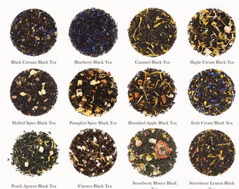 Personalized Black Tea Sampler: Gourmet Loose Leaf Variety Pack | 3-5 Flavors | Tea Lover Gift Set