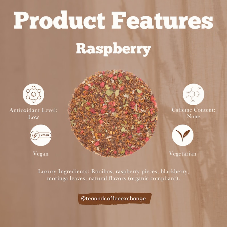 Premium Loose Leaf Raspberry Rooibos Tea Etsy