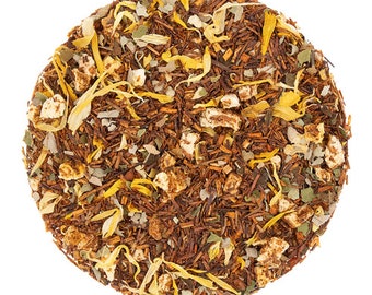 Georgia Peach Rooibos Tea - Caffeine-Free, Organic Herbal Loose Leaf Tea with Natural Peach Flavor, Artisan Tea Blend