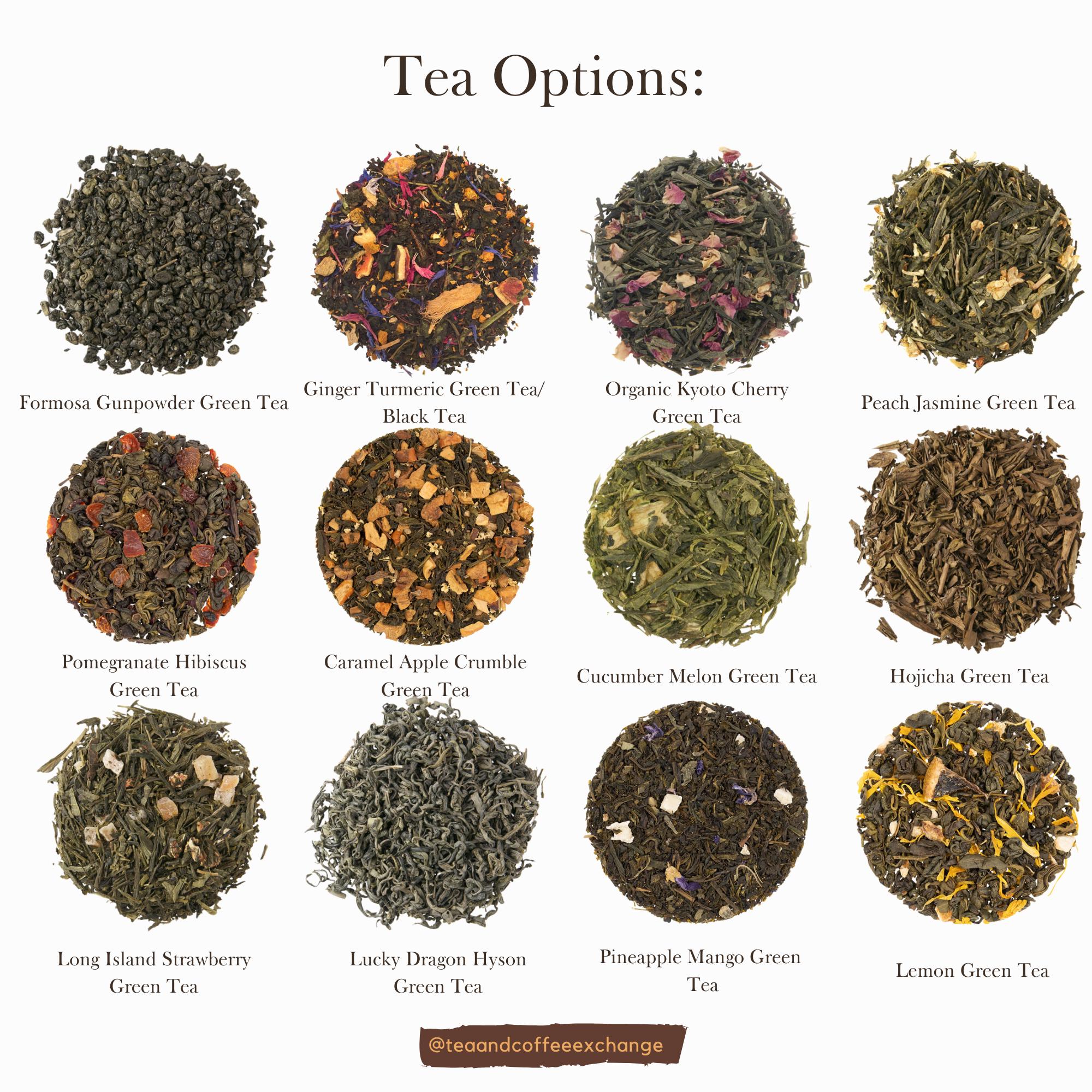 Personalized Green Tea Sampler Gift Box: Organic Gourmet Variety Set for Tea Enthusiasts