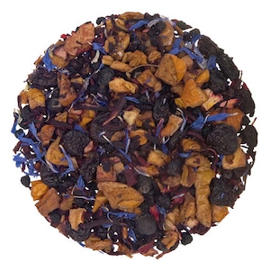 Blueberry Hibiscus Fruit Tea Blend - Caffeine-Free, Kosher, Vegan, Antioxidant-Rich Iced or Hot Beverage