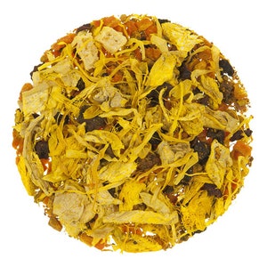 Golden Radiance Herbal Tea: Turmeric Blend for Skin Glow, Caffeine-Free Wellness Drink