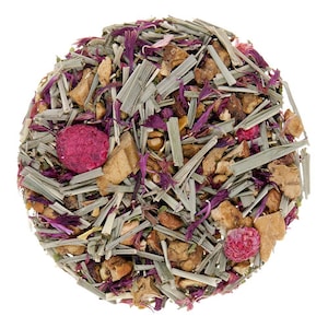 Organic Raspberry Lemon Verbena Loose Herbal Tea Blend - Caffeine-Free Artisanal Wellness Drink