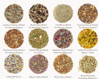 Premium Decaf Herbal Tea Variety Pack: Wellness Blends for Immunity, Relaxation & Sleep (3-5 Pack)