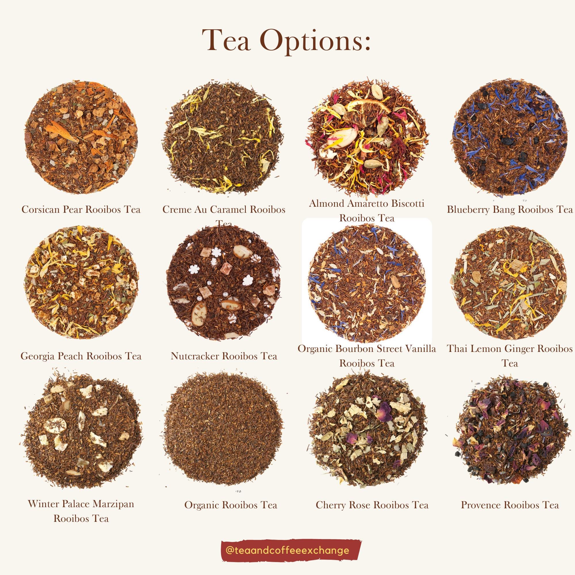 Caffeine-Free Rooibos Tea Sampler: Gourmet Herbal Blends Variety Pack - Custom Gift Set