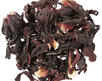 Thé en feuilles d'hibiscus biologique de qualité supérieure - Sans caféine, riche en vitamine C, végétalien et certifié