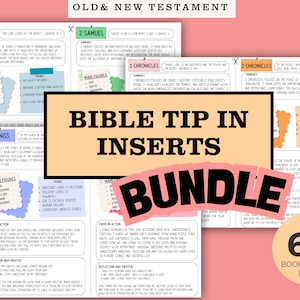 BUNDLE Old and New Testament Bible Study Tip-Ins | Printable Journal Inserts (Digital Download) | Loaded Bible