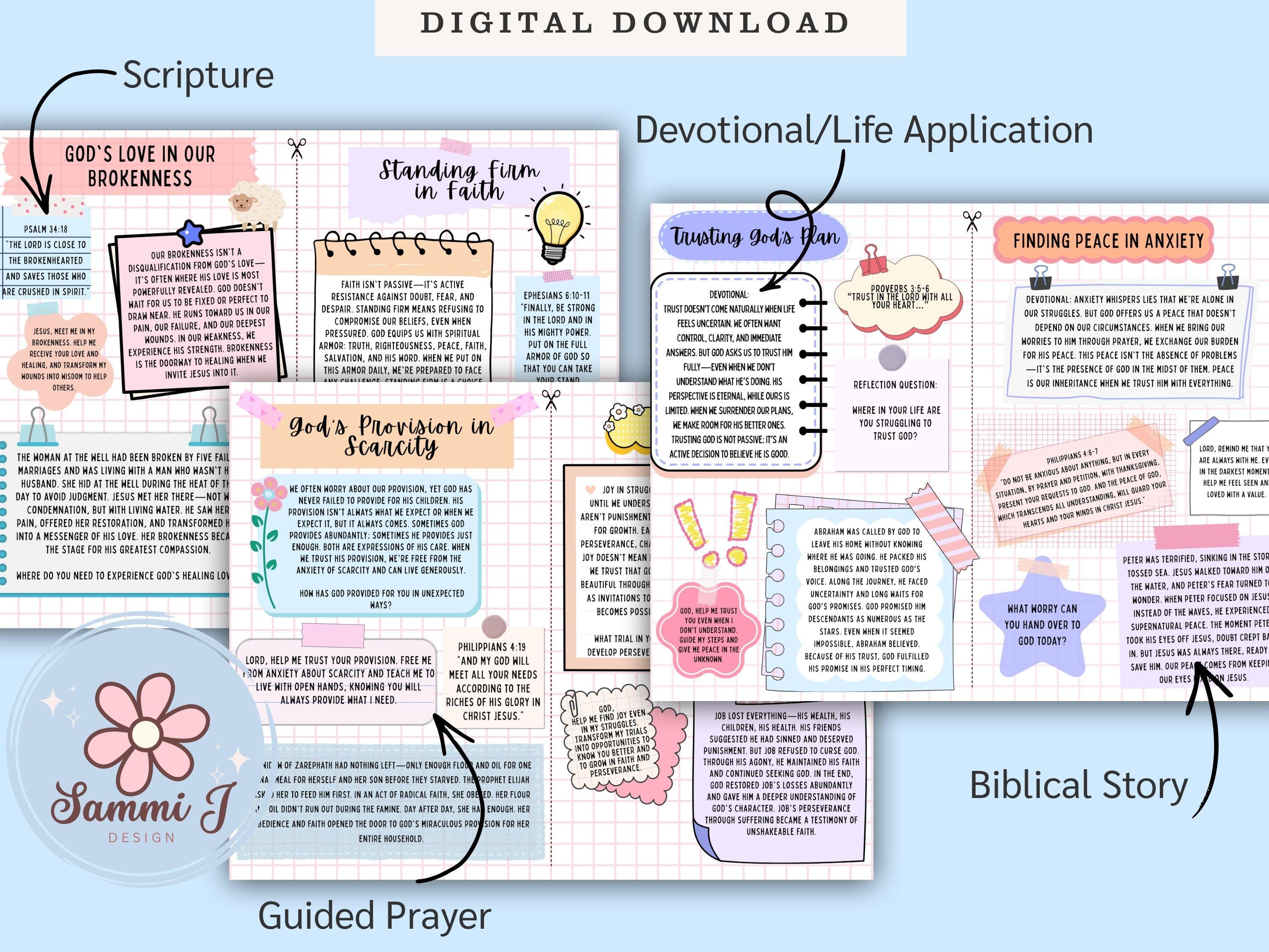 Trusting in God DIGITAL Bible Tip-ins | Scripture Journaling Inserts ...