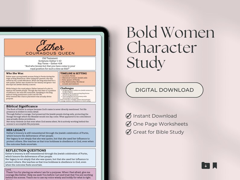 Women of the Bible Study Guide | Christian Devotional Workbook (PDF) image 2