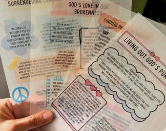 Trusting in God Vellum Bible Tip-Ins | Scripture Journaling Inserts (10 Pack)