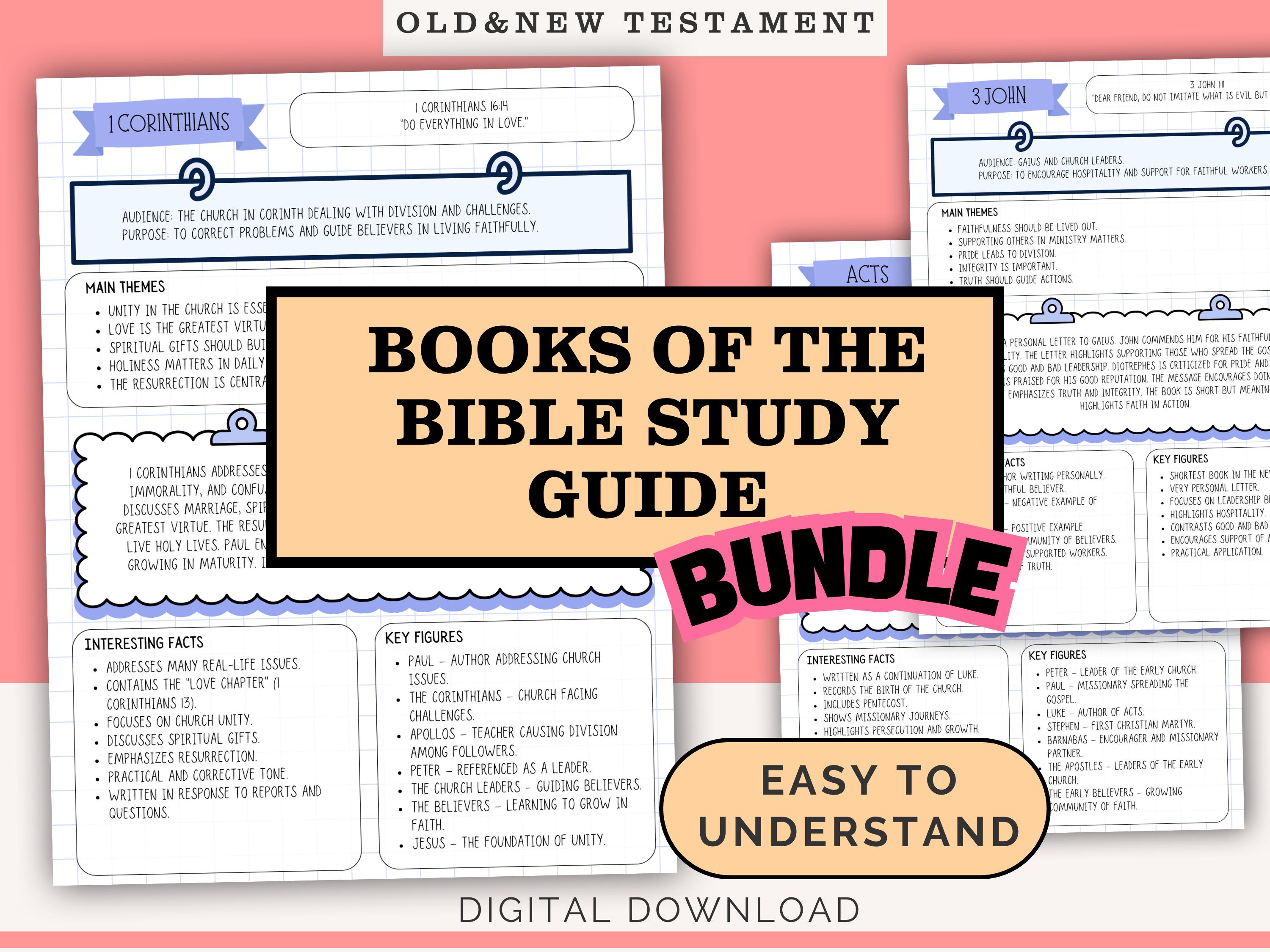 Old and New Testament Bible Study One Pager Bundle (digital Download ...