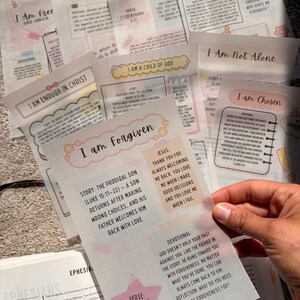 Identity in Christ Vellum Bible Tip-Ins | Scripture Journaling Inserts (10 Pack)
