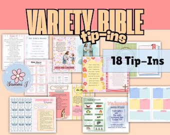Bible Tip-Ins Set | Scripture Journaling Cards, Faith Planner (Digital Download)