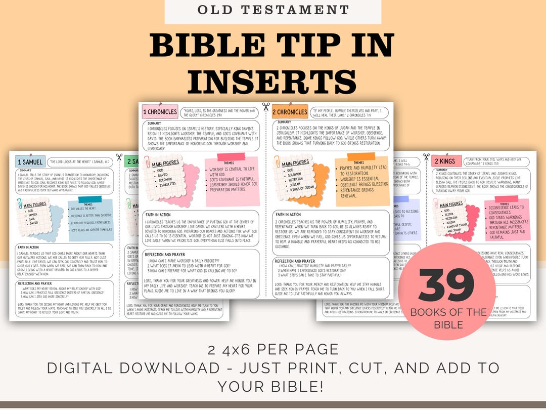 Old Testament Bible Study Tip-ins | Printable Journal Inserts (digital ...