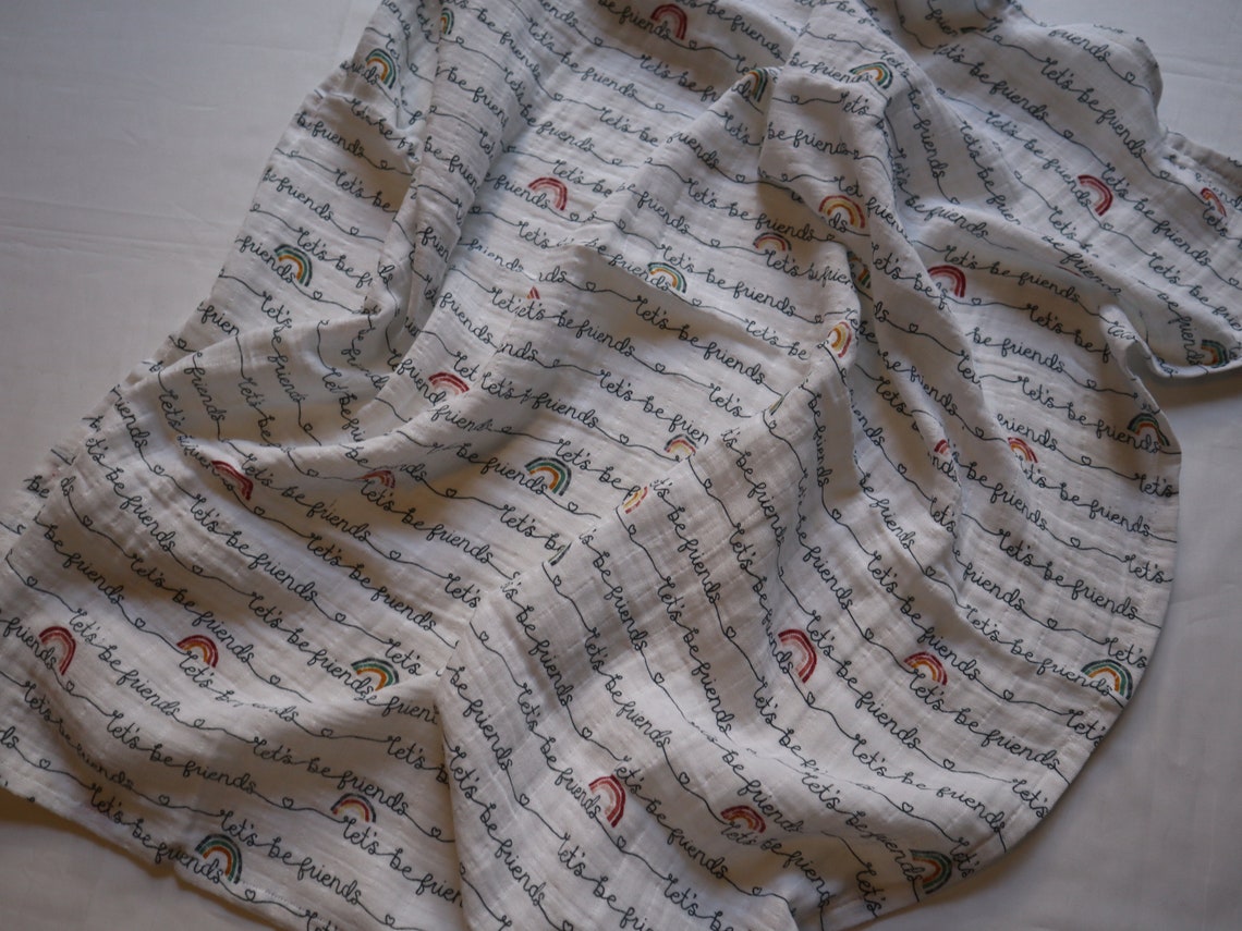 Muslin Lovey Blanket Set Rainbow Stripes Baby Blanket Etsy