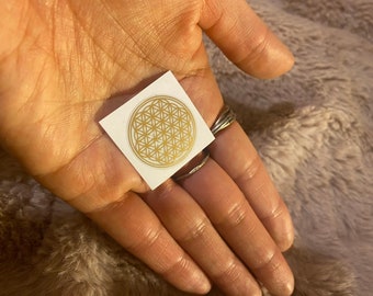 x16 Small Gold/Chakra Flower Of Life Stickers