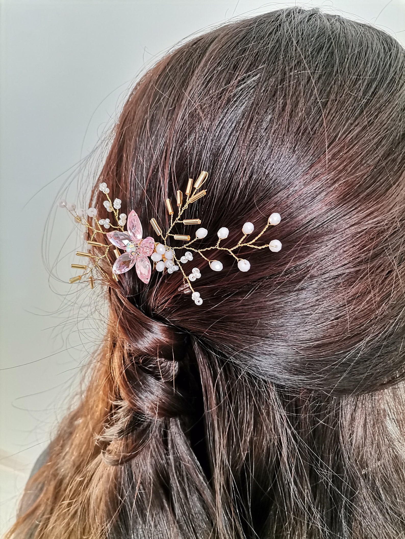 Peigne décoration de cheveux perles de cristal décorations Etsy