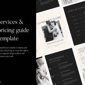 Services & Pricing Guide Template, Wedding Planner Services Template, Canva Services Template, Wedding Vendor Services Guide
