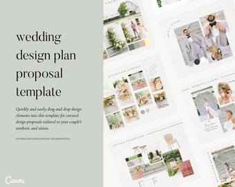 Wedding Design Proposal Template, Customizable Canva Mood Board (Digital Download)