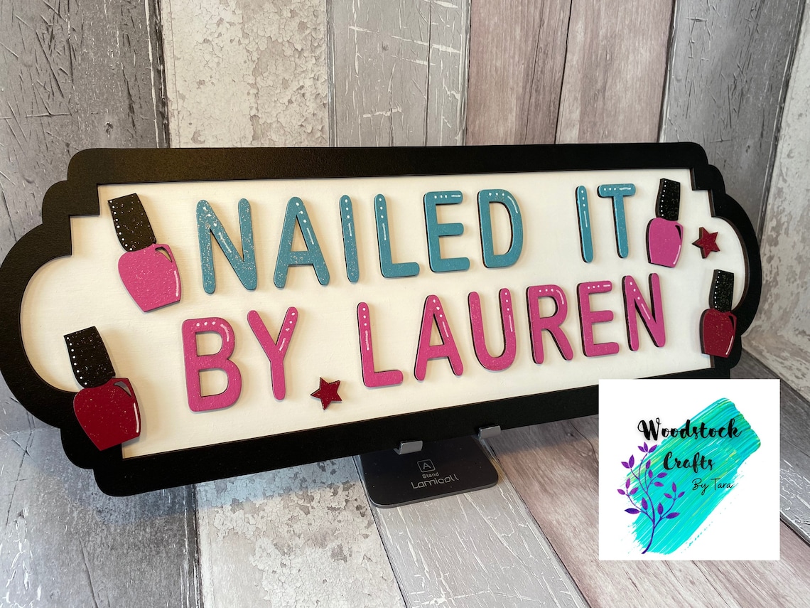 Custom Nail Salon Sign Hand Painted Wood Salon Wall Decor - Etsy UK