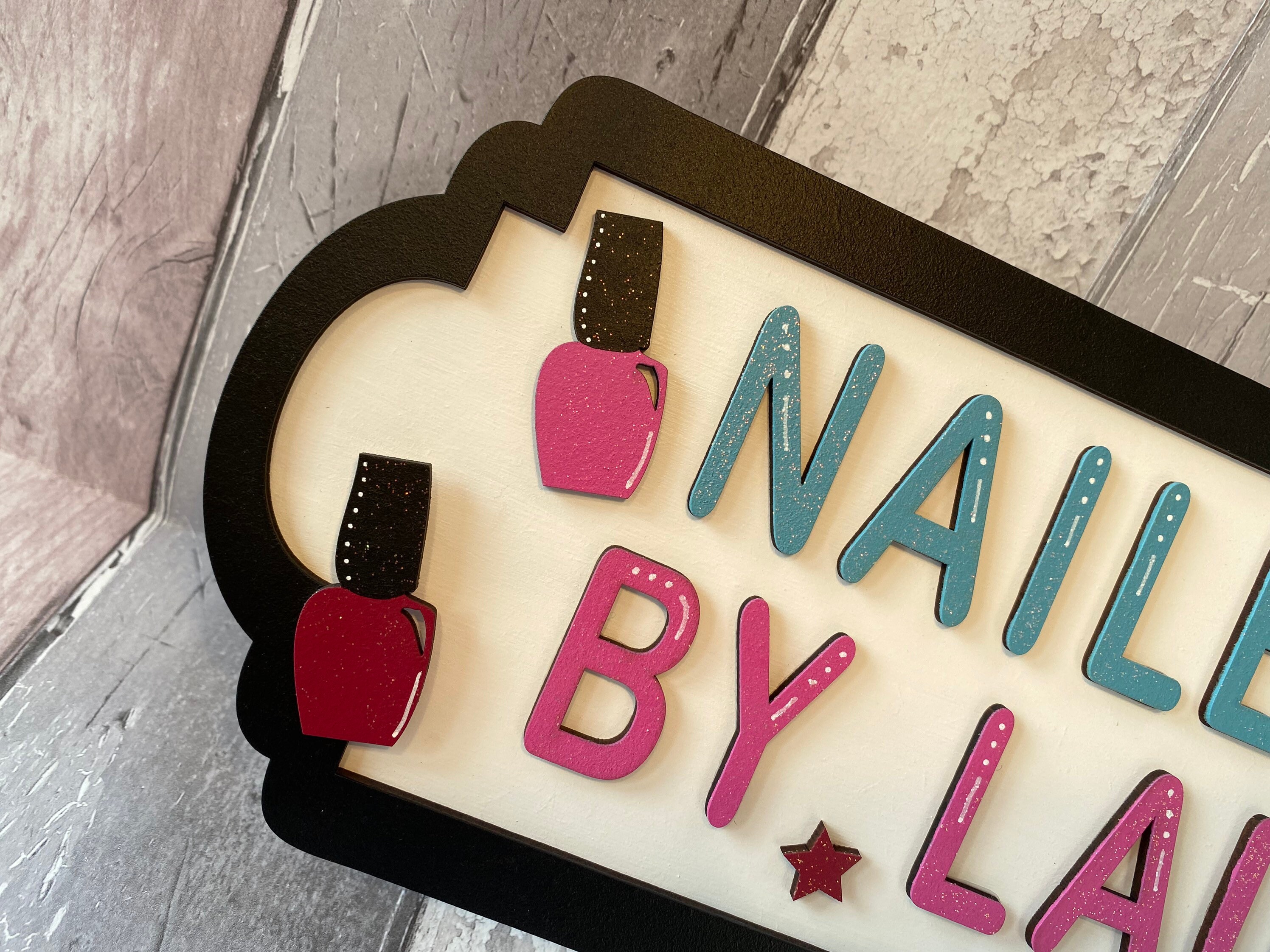Custom Nail Salon Sign Hand Painted Wood Salon Wall Decor - Etsy UK