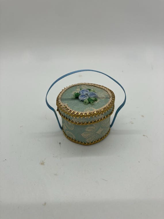 ドールハウス 1/12スケール ブルー ハットスタンドボックス レディース